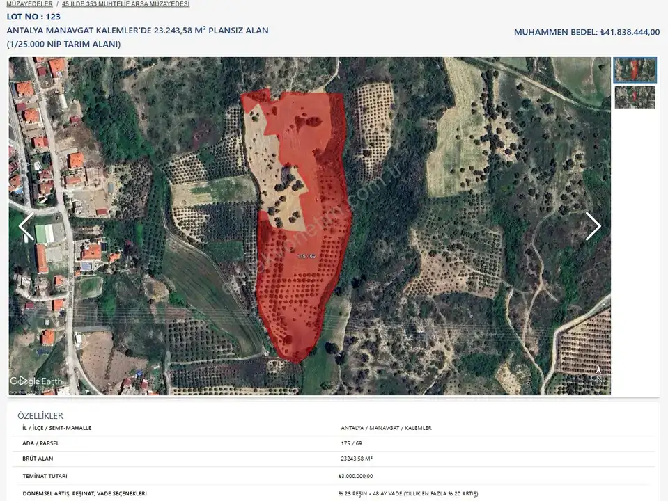Antalya’da 231 Milyonluk Satış: 10 Dev Hazine Arazisi Açık Artırmada 8